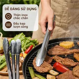 Kẹp gắp thực phẩm inox cán dài dùng nấu ăn và nướng BBQ - 70.000 ₫ tại YUMAN Convenience Store - Nguyễn Thượng Hiền
