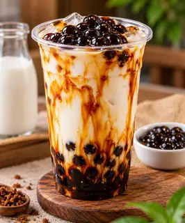 Hình ảnh Sữa tươi trân châu đường đen 