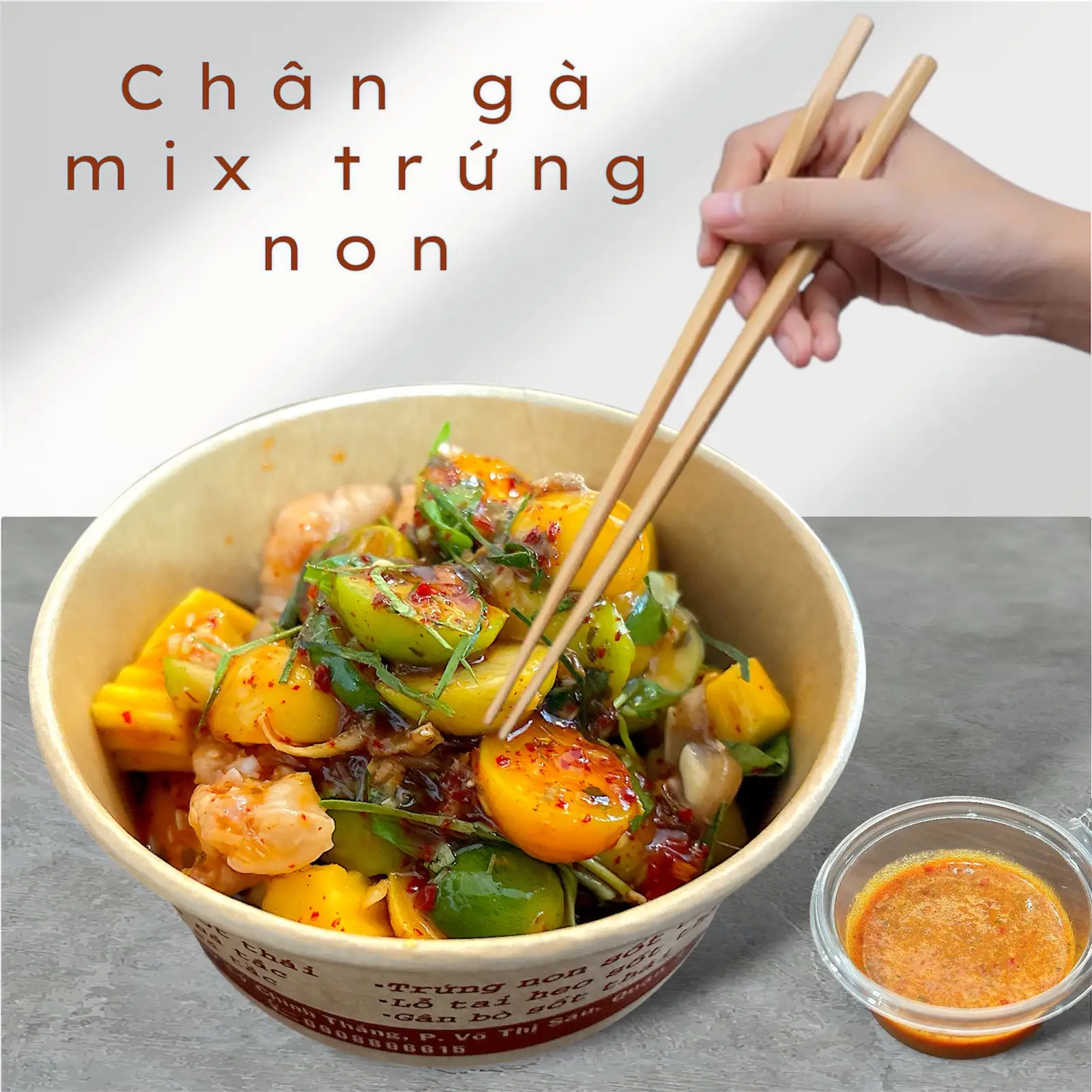 Chân Gà Mix Trứng Non - 80.000 ₫ tại Sứa, Chân Gà Sốt Thái & Bánh Tráng Trộn Chị Su - Lý Chính Thắng