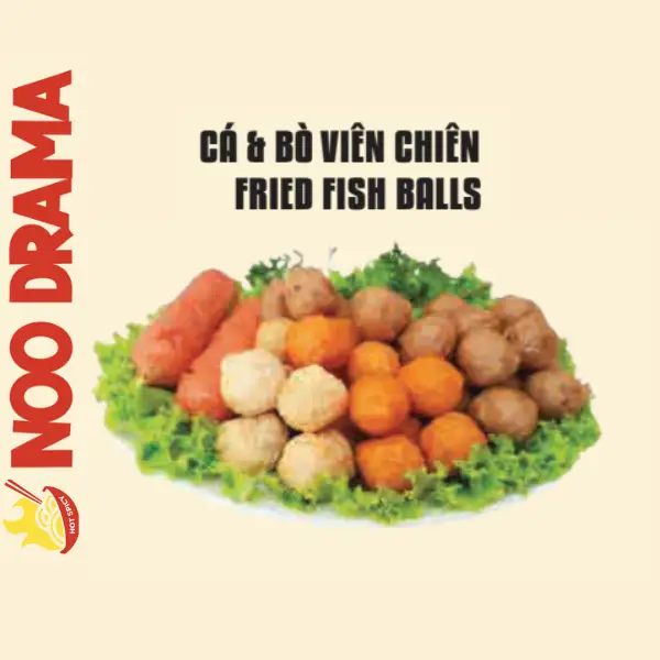 CÁ & BÒ VIÊN CHIÊN - 25.000 ₫ tại Noo Drama - Mì Cay, Mì Tương Đen & Mì Xào Hàn Quốc - Lê Văn Sỹ