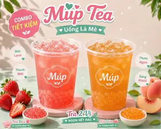 Hình ảnh Combo trà Ðào - Dâu (700ml)