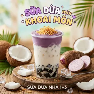 Hình ảnh Sữa dừa mix vị Khoai môn