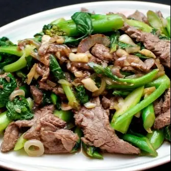 Hình ảnh Món nhậu Rau cải xào Bò