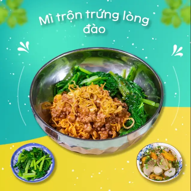 Com bo Mì trộn trứng lòng đào + 1 chai nước ngọt ( khách chọn và ghi chú )  - 70.000 ₫ tại Mì Trộn Trứng Lòng Đào - Kỳ Đồng