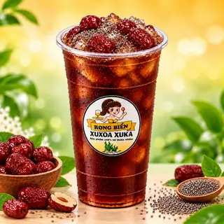 Hình ảnh Sâm Táo Đỏ hạt chia - ly 700ml