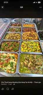Hình ảnh cơm trắng trứng chiên đậu phụ sốt thịt băm rim mắm tép rau và canh 