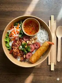 Hình ảnh Bún thịt nướng  Đặt Biệt -Thịt nướng - Nem nướng - Chả giò tôm thịt