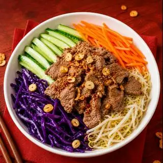 Hình ảnh Bún trộn thịt bò