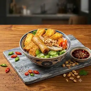 Hình ảnh [FULL TOPPING] Bún Nước Tương Đậu Hũ Chay