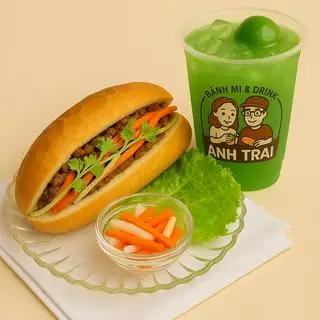 Cùng Nhau - Bánh Mì Bò + Trà Tắc Bạc Hà - 71.000 ₫ tại Anh Trai - Bánh Mì & Drink - Lê Văn Lương