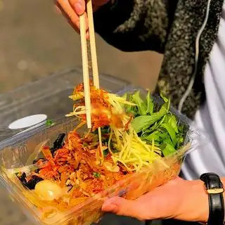 Hình ảnh New - combo bánh tráng trộn - trà sữa thái xanh