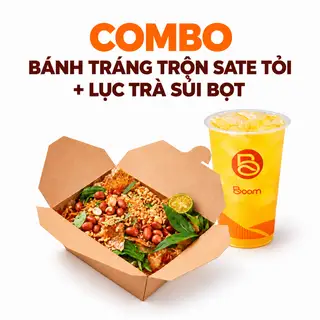 Hình ảnh [ DEAL 50% ] Combo Vui Miệng No Bụng: Lục Trà Sủi Bọt + Bánh Tráng trộn Sa Tế Tỏi