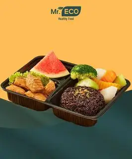 Cơm gạo lứt cá hồi sốt teriyaki - 78.000 ₫ tại Mr.Eco Cơm Gạo Lứt - Healthy Food - Lê Hồng Phong
