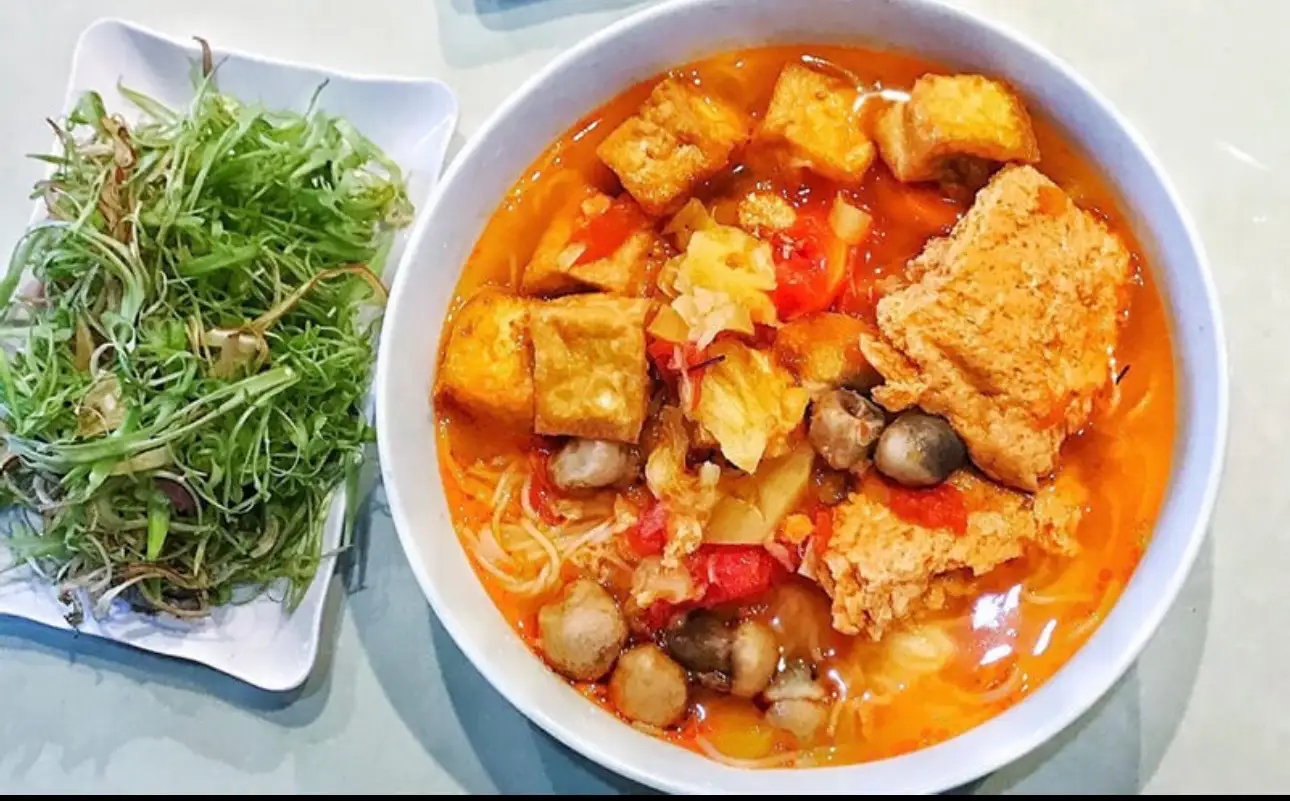 Bún Riêu Chay - 30.000 ₫ tại Diệu Hạnh Chay - Cơm Sườn Bì Chả Chay & Bún Thịt Nướng Chả Giò Chay - Trần Tấn