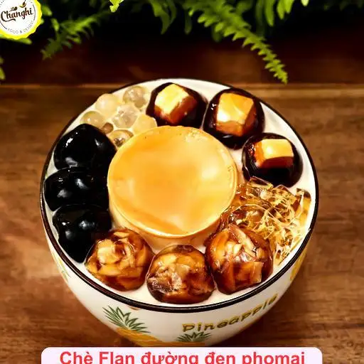 Hình ảnh Chè flan đường đen phomai