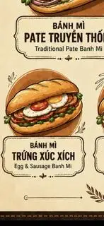 Hình ảnh bánh mì trứng xúc xích