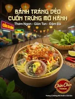Bánh tráng dẻo cuốn trứng mỡ hành đặc biệt - 45.000 ₫ tại Chin - Bánh Tráng Trộn, Mì Trộn & Trà Khổng Lồ - Bình Giã