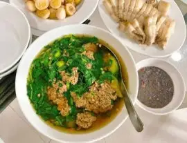 Canh mùng tơi nấu cua cà pháo - 79.000 ₫ tại Cơm Niêu Quê Tôi Pablo - Lẩu & Nướng - Nguyễn Thị Nhỏ