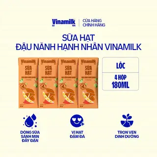 Hình ảnh Sữa đậu nành Vinamilk hạt Hạnh nhân - Lốc 4 hộp x 180ml_05DH12_LOC
