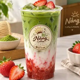 Hình ảnh Matcha latte dâu ( sữa hạt oatside)