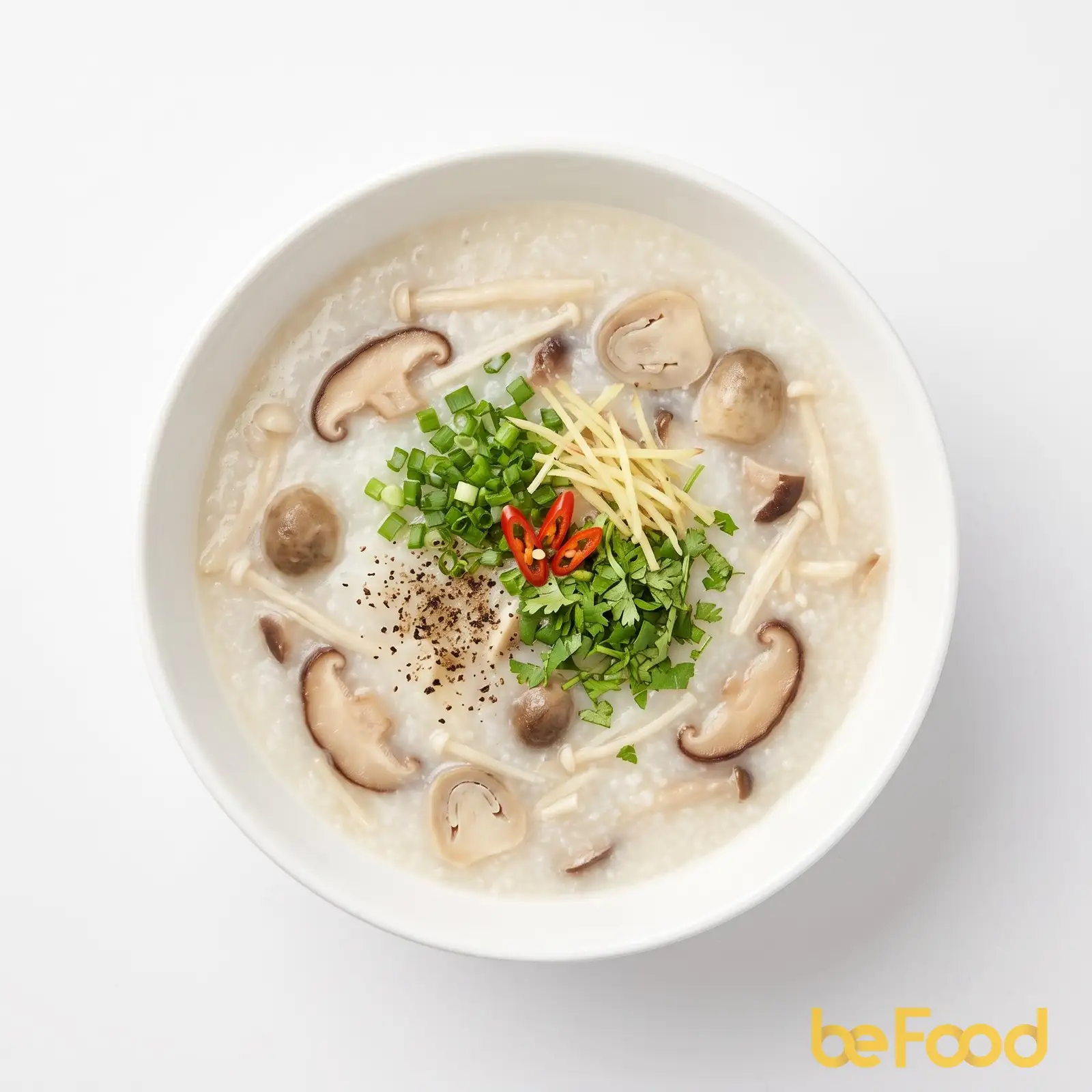 Hình ảnh Cháo gà nấm hương