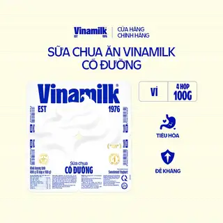 Hình ảnh Sữa chua ăn Vinamilk có đường - Vỉ 4 hộp x 100g_07TR32