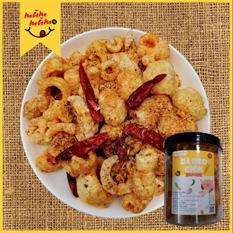 Hình ảnh Da Heo Lắc Muối Tỏi - 200gr