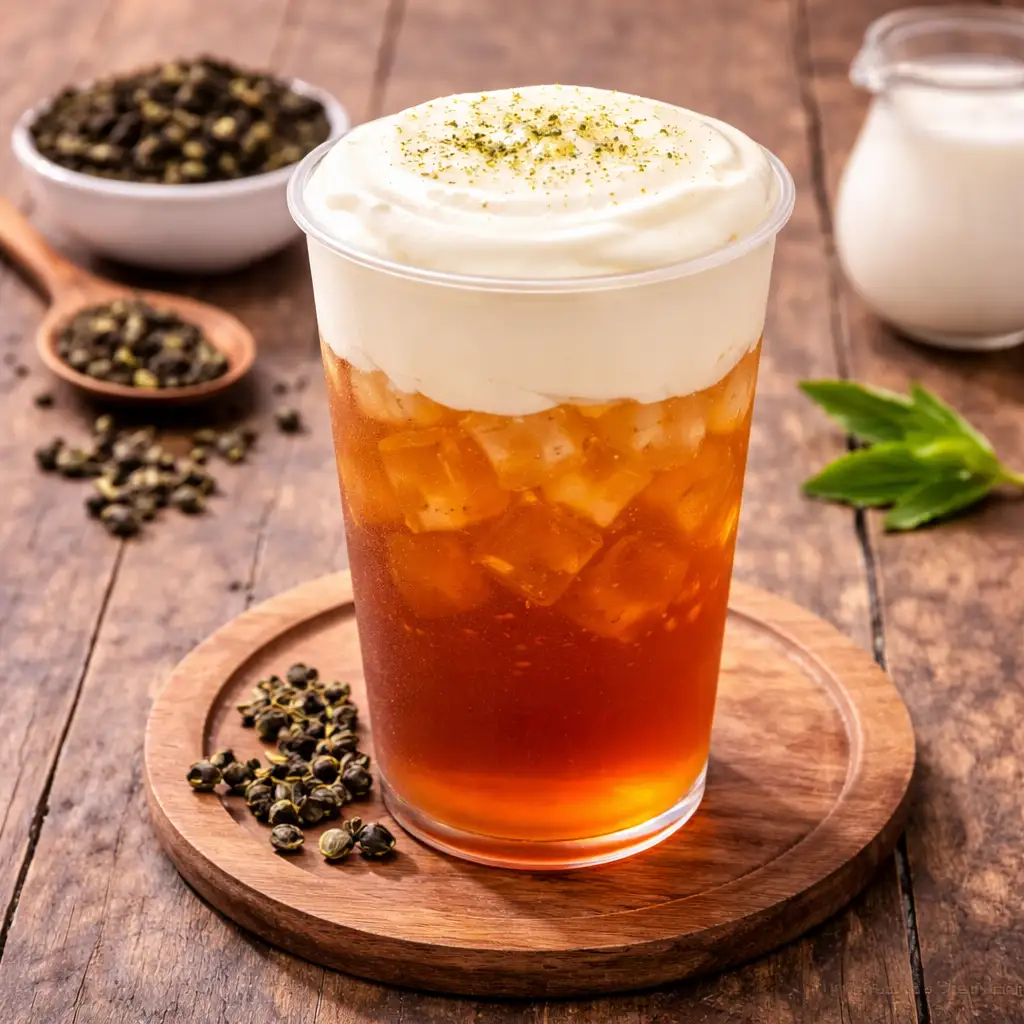 Oolong macchiato - 38.000 ₫ tại SA Tea And Coffee - Trà Sữa Olong, Matcha & Coffee - Đinh Bộ Lĩnh