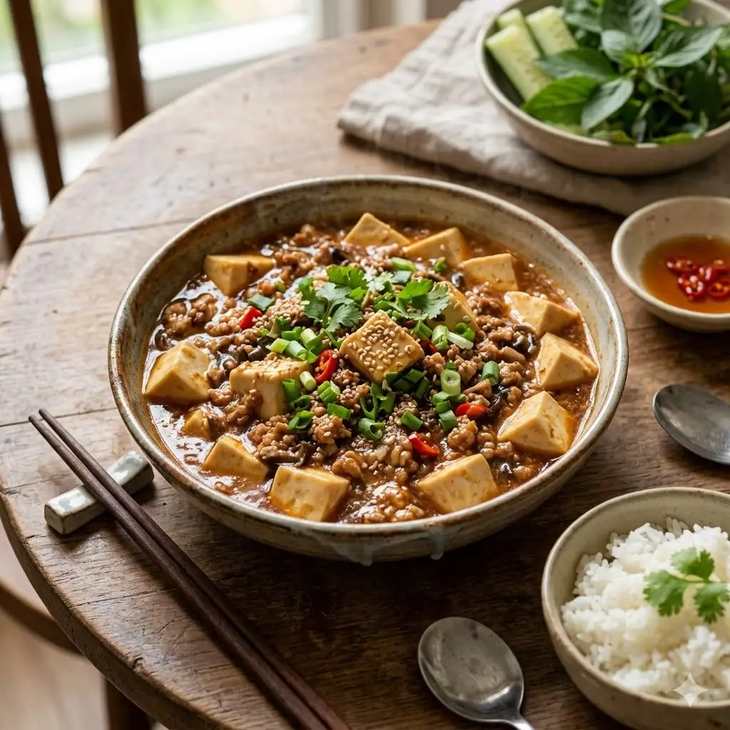 Hình ảnh Cơm đậu trắng sốt thịt bằm