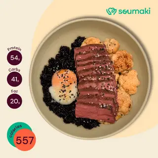 Beef steak trứng onsen - B10 - 226.000 ₫ tại Soumaki - Your Healthy Food Soulmate - Lý Tự Trọng