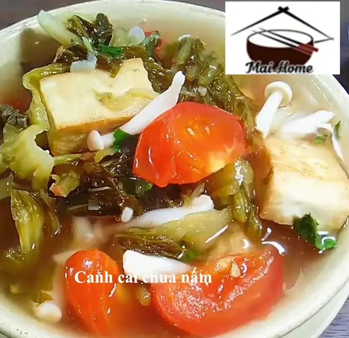 Canh cải chua đậu hủ non - 20.000 ₫ tại Mai Home - Món Ngon Chay - Nguyễn Trãi