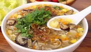Hình ảnh Súp ngô gà nấm trứng nhím