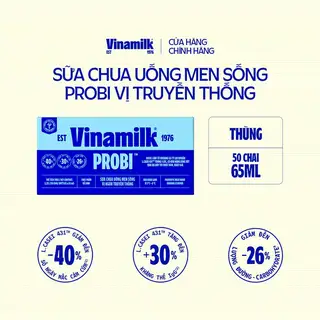 Hình ảnh Thùng 50 Chai sữa chua uống Probi Có Đường 65ml Yaourt_07UR13_THUNG