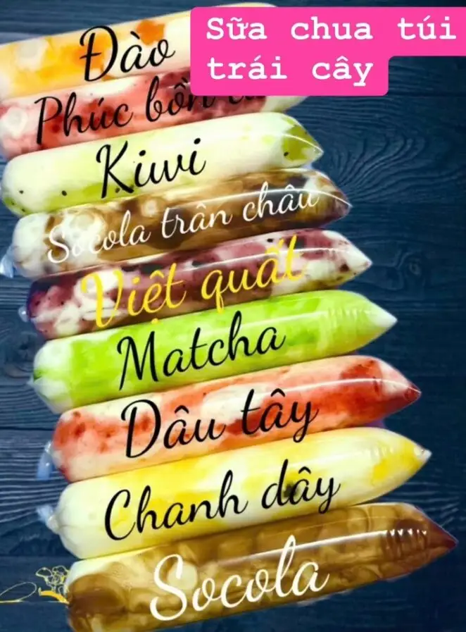10 túi Sữa chua túi mix trái cây - 60.000 ₫ tại Tiệm Quỳnh Anh - Sữa Chua & Panna Cotta - Đường Số 9