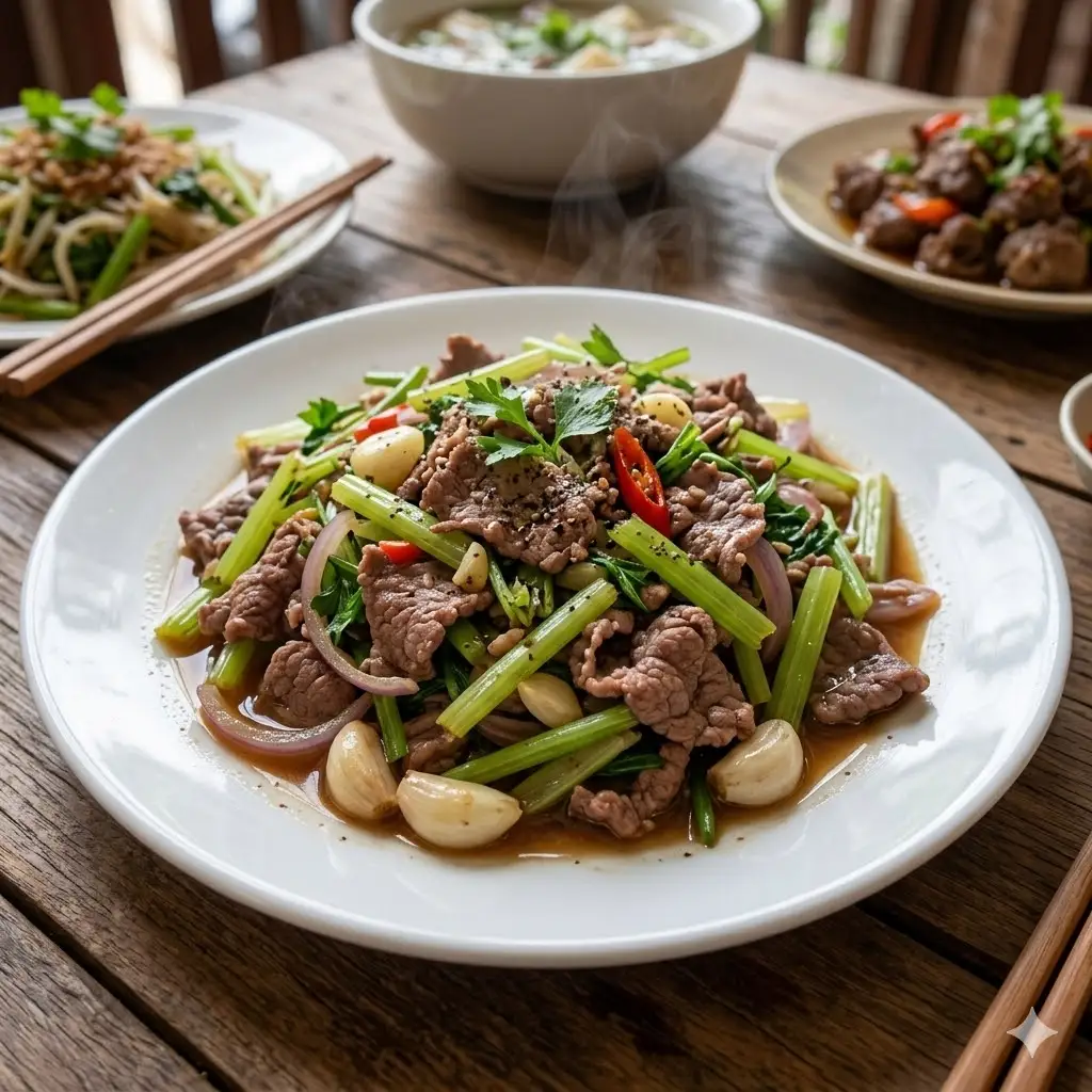 Hình ảnh Bò xào cần tỏi
