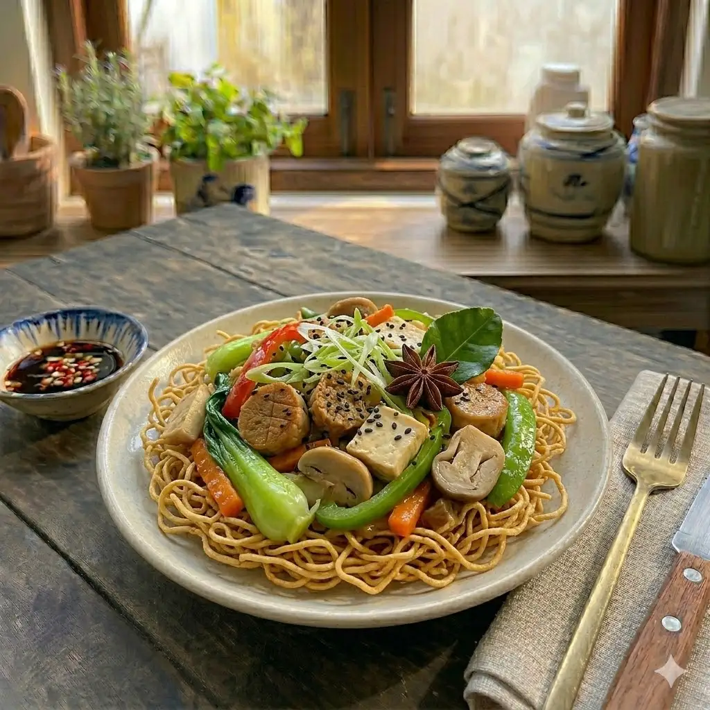 Mì xào giòn chay - 78.000 ₫ tại Vườn Chay Diệu Giác - Trần Não