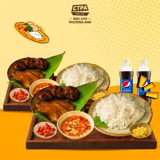 Hình ảnh 2 bún chả lẫn - 2 pepsi