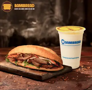 Hình ảnh Combo bánh mì heo quay - sữa đậu Bami