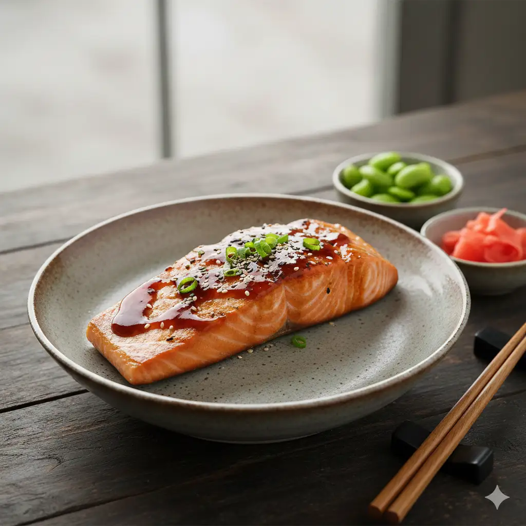 Hình ảnh Sake teriyaki - cá hồi áp chảo sốt