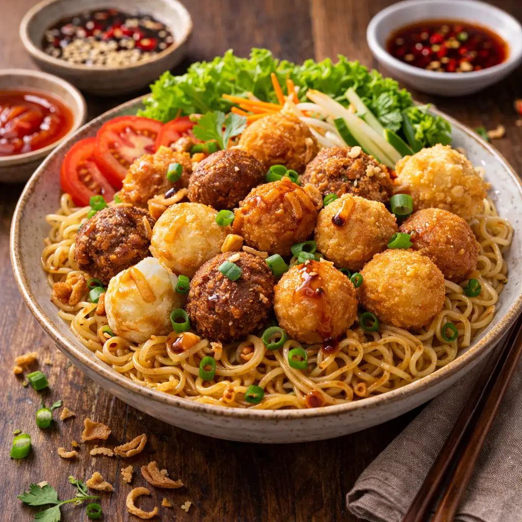 Mì trộn thập cẩm và tokbokki nhỏ - 110.000 ₫ tại Bếp Nhà Na - Tokkboki & Chân Gà - Lê Văn Lương