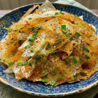 Hình ảnh Bánh tráng phơi sương mỡ hành
