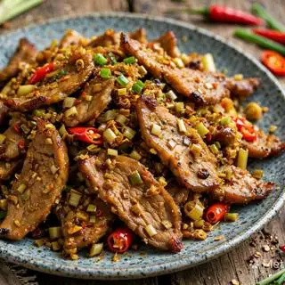 Hình ảnh Heo rừng xào sả ớt