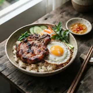 Hình ảnh Cơm sườn ốp la