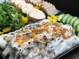 Hình ảnh Bánh cuốn nhân thịt mộng nhĩ + chả