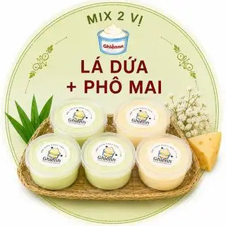 Hình ảnh Sữa chua mix 2 vị - 5 lá dứa - 5 phô mai