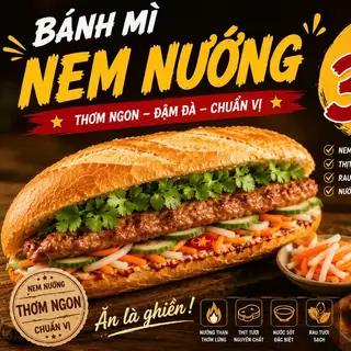 Bánh mì nem nướng - 55.000 ₫ tại Bánh Mì A Bình 88 - Võ Duy Ninh