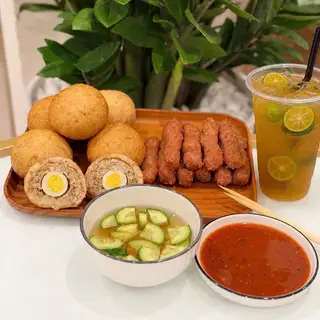 Hình ảnh Combo 3 bánh bao chiên - 5 nem - trà tắc