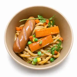 1 Udon trộn sốt phô mai cay kiểu Nhật - 1 xúc xích - 2 thanh cua - 50.000 ₫ tại Ăn Vặt Tuyết Kim - Cách Mạng Tháng 8
