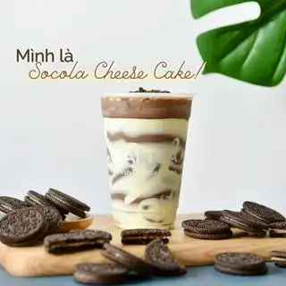 Hình ảnh Socola Cheese Cake size L + Trân Châu Đen + Pudding Trứng