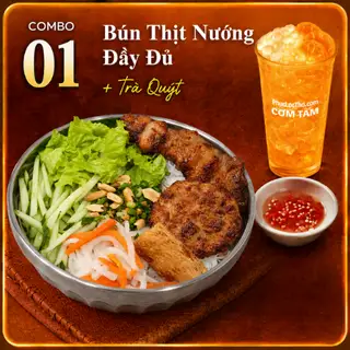 Combo 01 - Bún Thịt Nướng Đầy Đủ + Trà Quýt Ngọc Trai - 79.000 ₫ tại Cơm Tấm Phúc Lộc Thọ - An Dương Vương